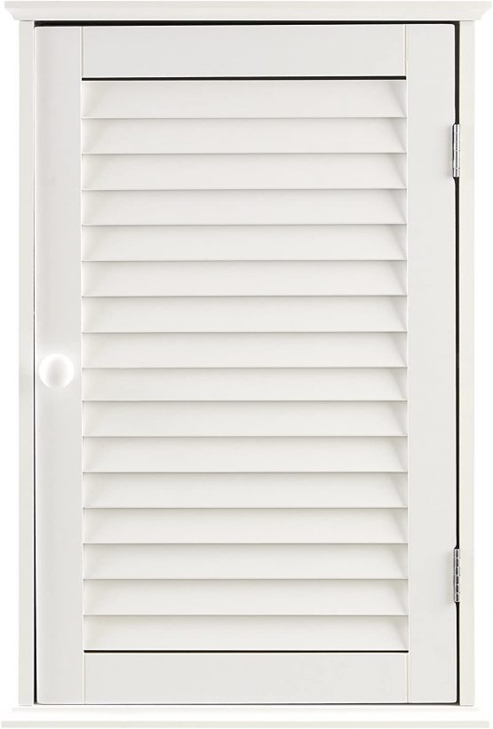 Premier Housewares Bathroom Wall Cabinet with Single Shutter Door, 57 x 39 x 17 cm - White