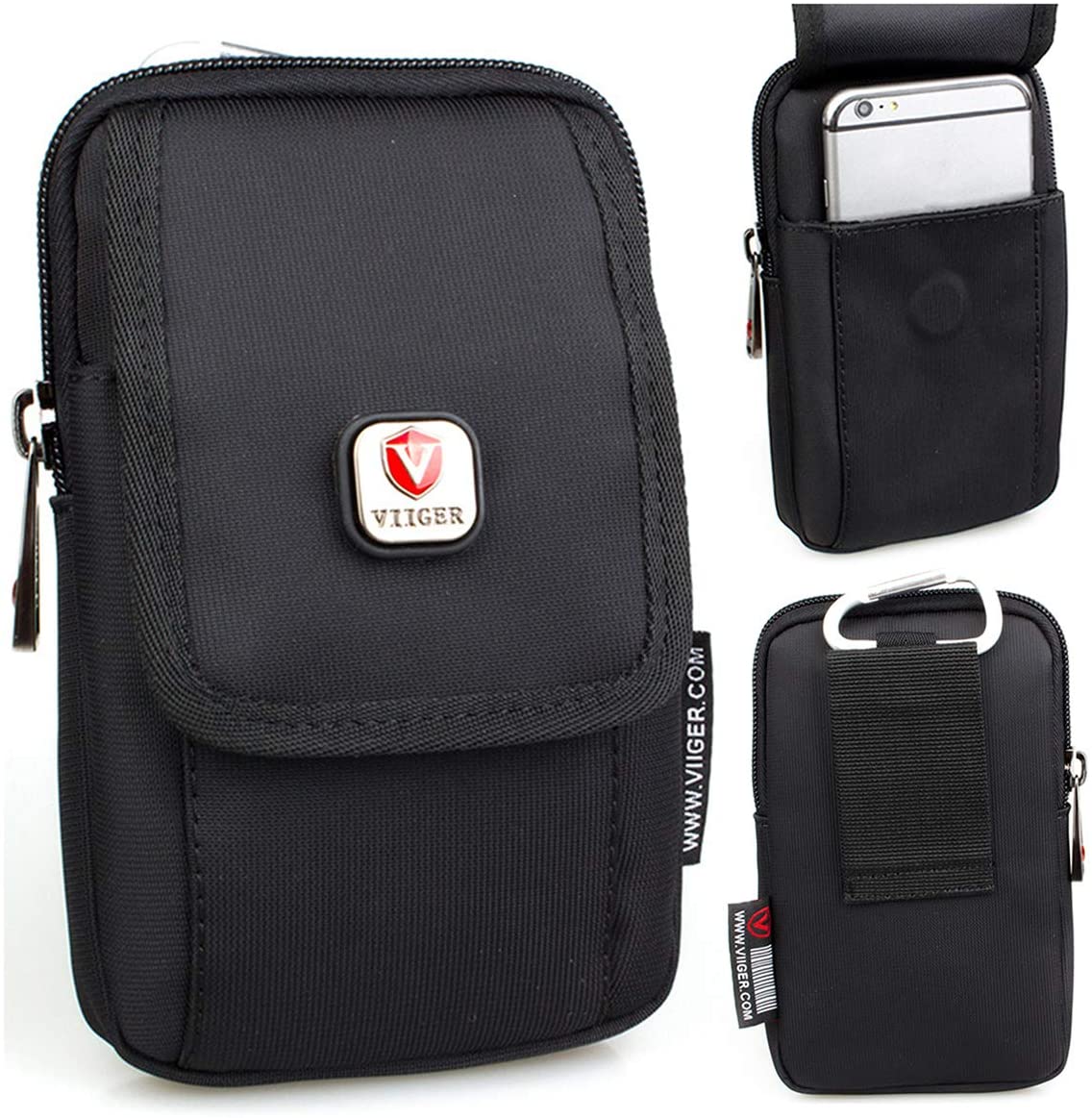 Canvas Dual Phone Holster for Belt Flip Cell Phone Case for iPhone 17 Pro Max 16 Pro Max Galaxy S25 Ultra