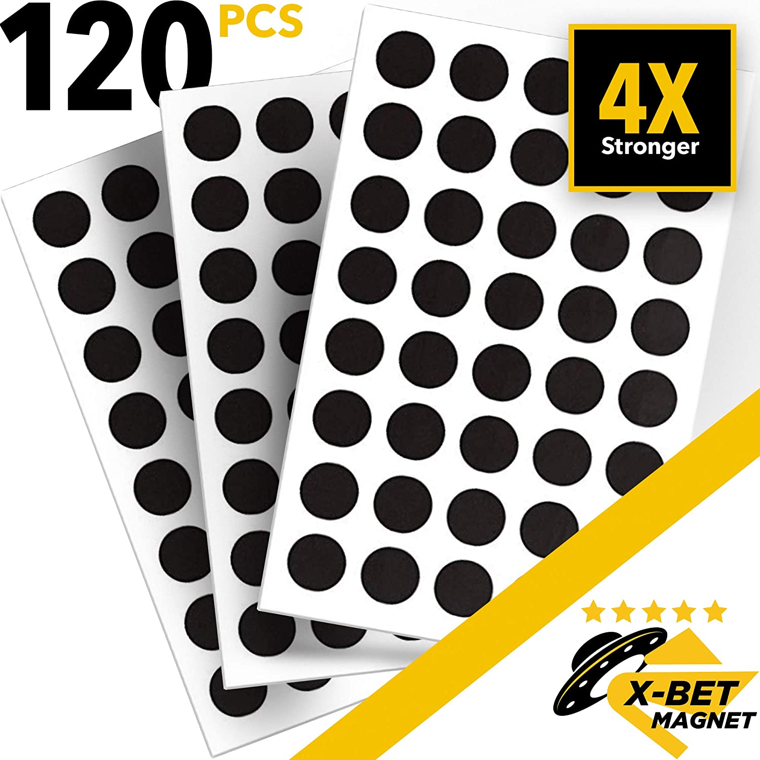 Round Flexible Magnets with Adhesive Backing, (120pcs 0.8"x0.08"/2x0.2cm) Magnetic Dots for Whiteboard Fridge