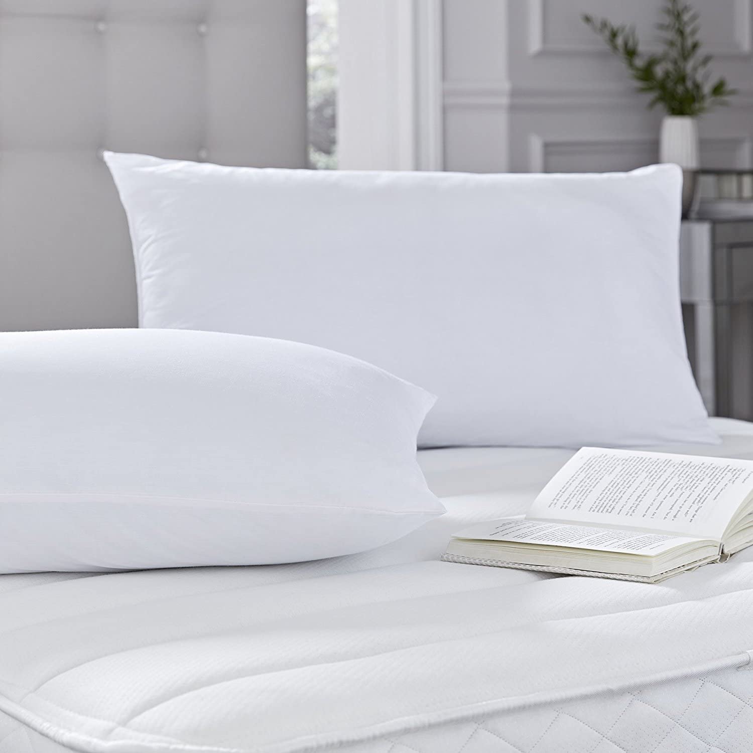 Silentnight Egyptian Cotton Pillow Pair, White, 74 x 48 x 8 cm, Standard (Pack of 2) - Image 3