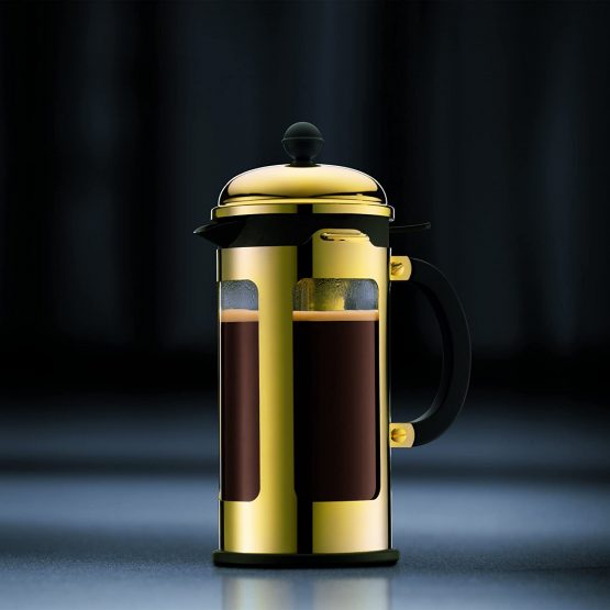 BODUM 0.35 Litre/12 oz Borosilicate Glass Chambord 3-Cup Coffee Maker, Gold - Image 2