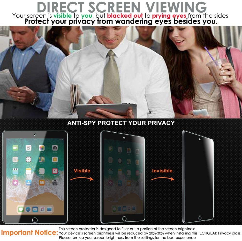 TECHGEAR Anti Spy Screen Protector Compatible for Samsung Galaxy Tab S3 9.7" (SM-T820 Series) - Image 3