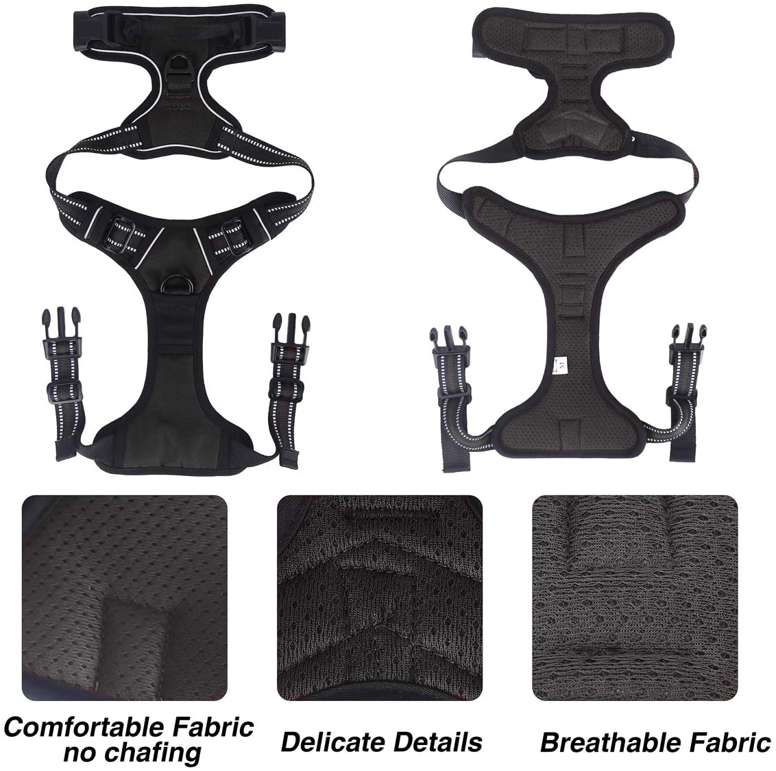 Belababy Dog Harness Small Medium Large No Pull, Adjustable Reflective Front Clip Dog Harness with Easy Control Handle - Image 3