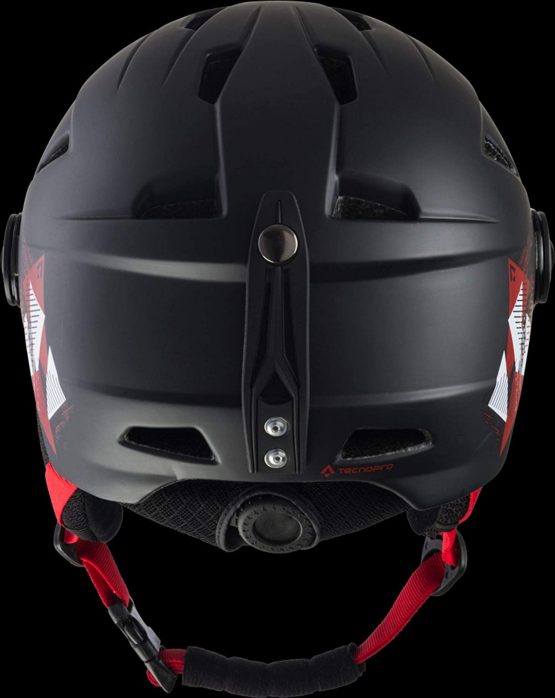 TECNOPRO Kids' Pulse S2 Visor HS-016 Ski Helmet, Black/Red, X-Small - Image 2