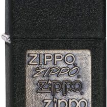 Zippo Zippo Brass Emblem Lighter - Black Crackle