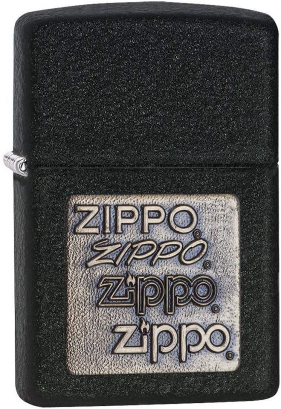 Zippo Zippo Brass Emblem Lighter - Black Crackle