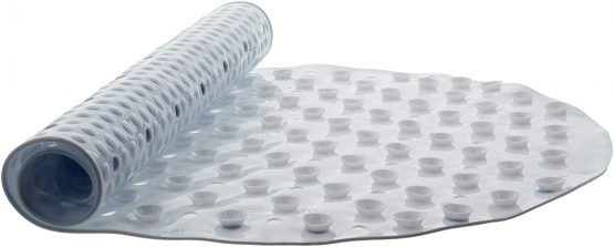 aztex PVC Non-Slip Shower or Bath Mat with Suction Cups and Drainage Holes, Slip Resistant Shower/Bath Tread, Made from PVC - Bath Mat, White - Image 3