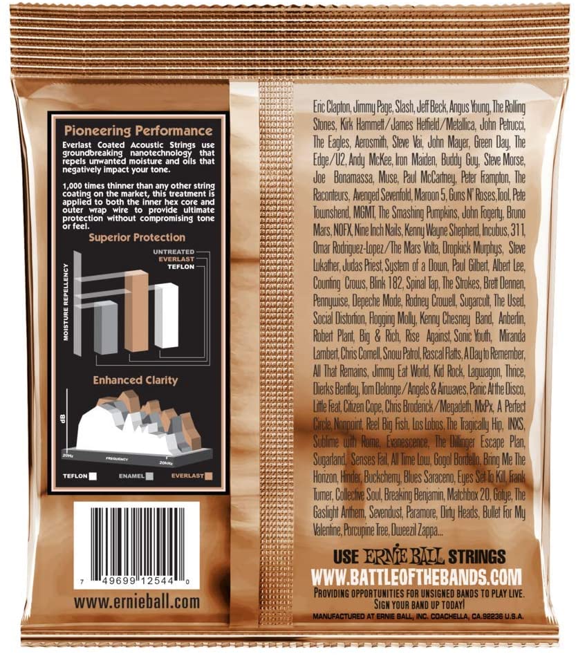 Ernie Ball Everlast Medium Coated Phosphor Bronze Acoustic Guitar Strings - 13-56 Gauge - Image 2