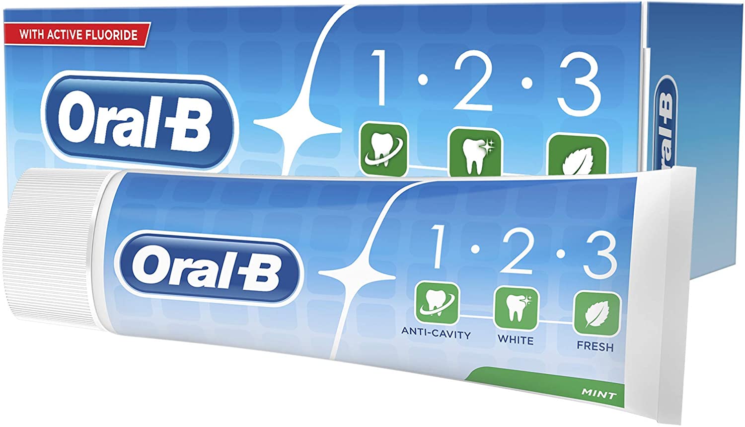 Oral-b 123 Fresh Mint Toothpaste 100 Ml, Fluoride Toothpaste For Adults 