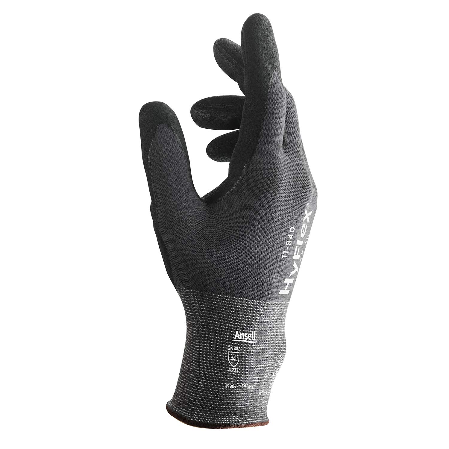 ANSELL HYFLEX 11-840 GLOVE SZ 08 (M), Black, M (Pack of 1) - Image 4