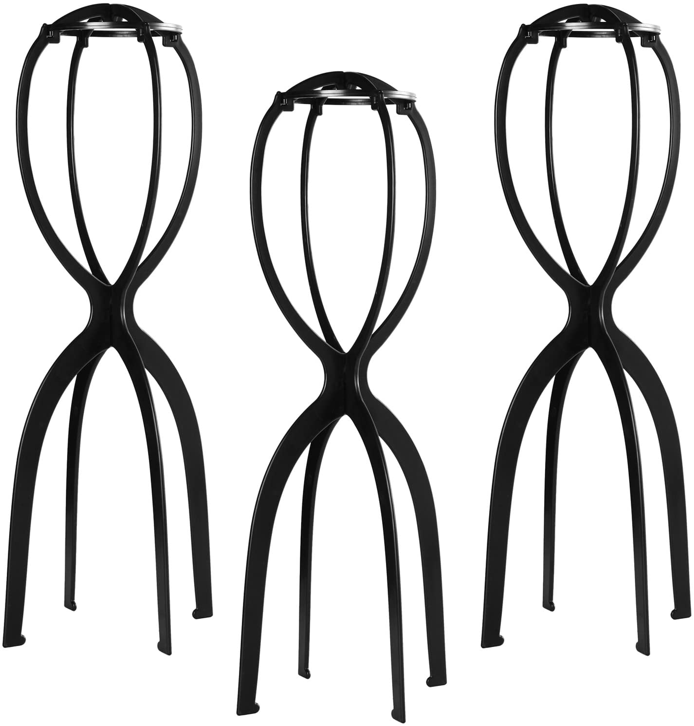 Dreamlover Wig Stand Head, Tall Wig Holder Stand, Black, 3 Pack, 19.7 Inch (Pack of 3)