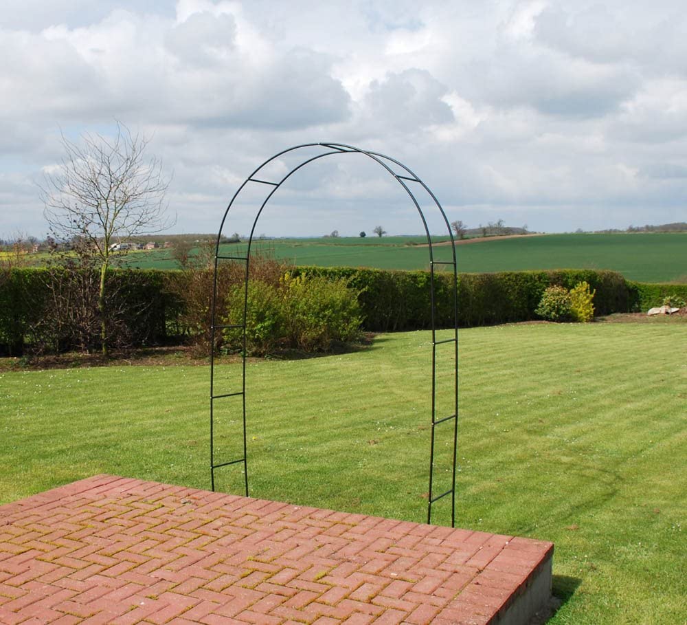 Kingfisher Self Assembly Garden Arch For Climbing Plants & Roses, Black, 136x38x240 cm - Image 4