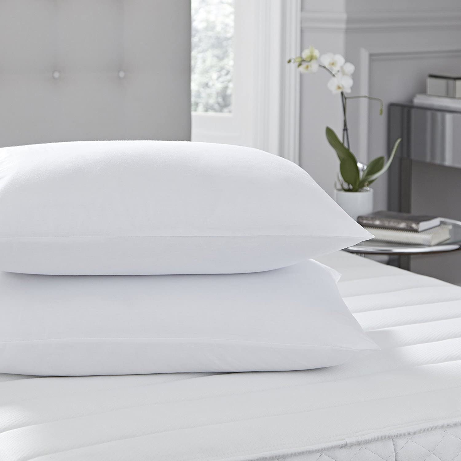 Silentnight Egyptian Cotton Pillow Pair, White, 74 x 48 x 8 cm, Standard (Pack of 2) - Image 2
