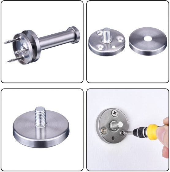 6 Pieces Stainless Steel Wall-Mount Robe Hook Coat Hook Towel Wall Hook, Brushed Nickel (Silver, 3 Inch) - Image 4