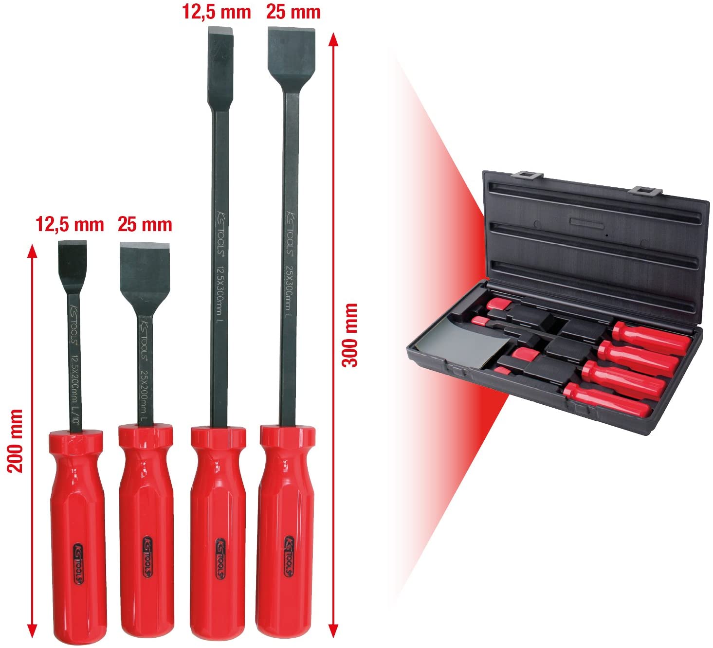 KS Tools 907.2230 Gasket Scraper Set (4 Pieces) - Image 2