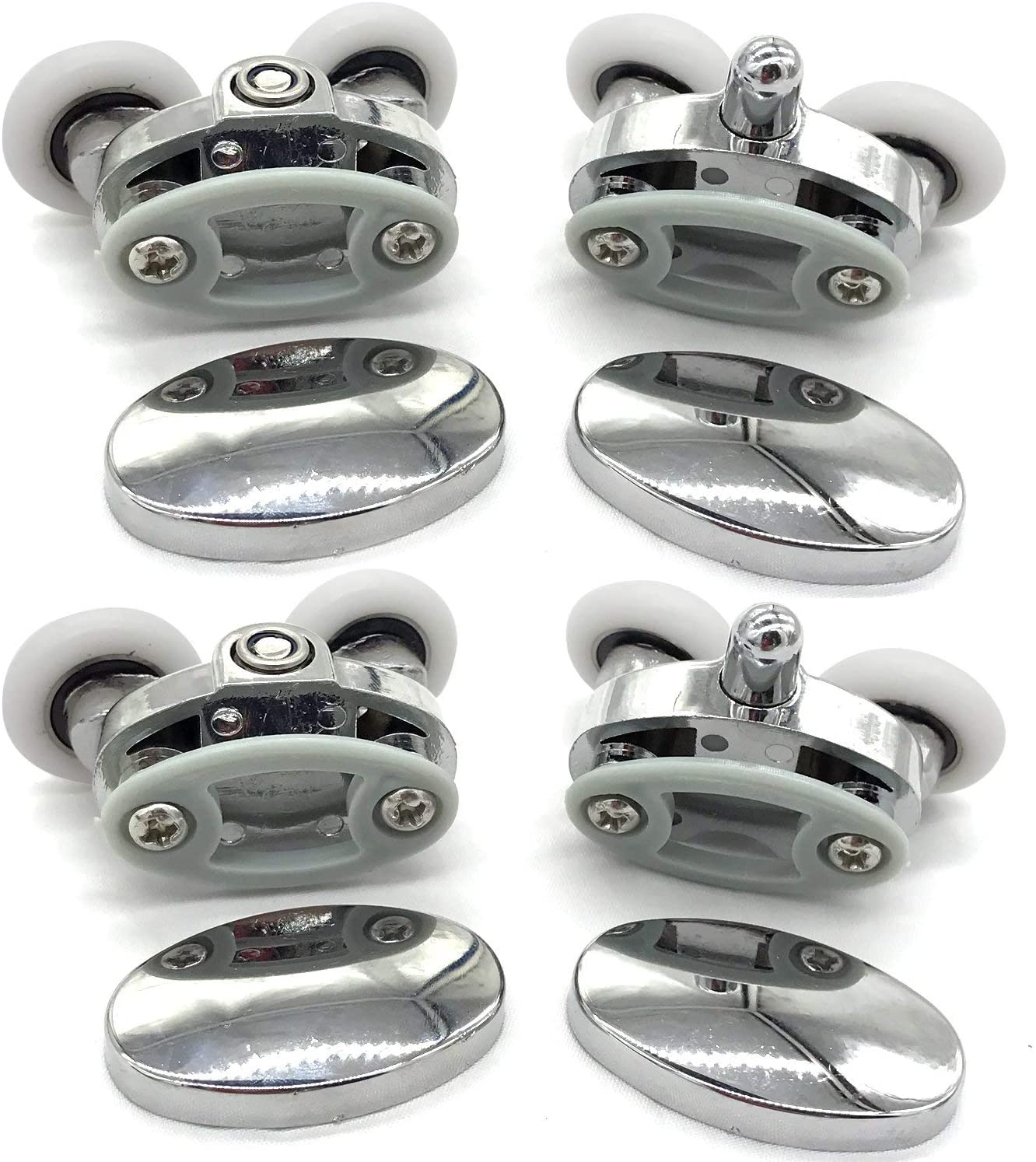 YUANQIAN Set of 4 new Oval butterfly twin wheel Shower door rollers (25MM) - Image 4