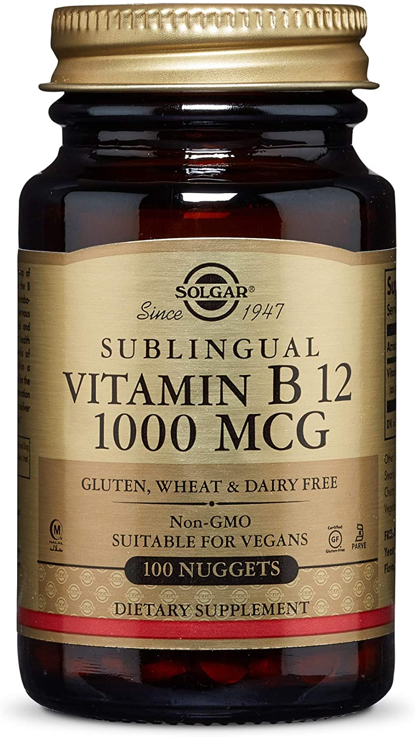 Solgar Vitamin B12 1000 µg 100 Nuggets, Standard Packaging, 100 count (Pack of 1)