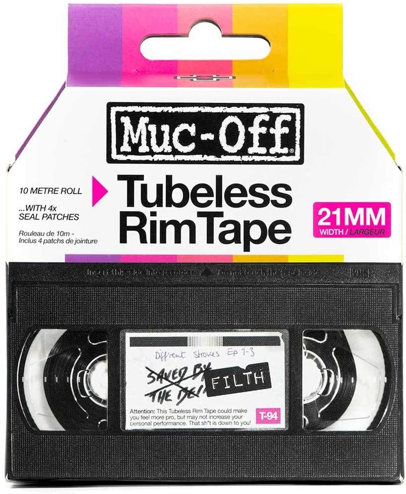 Muc Off Tubeless Rim Tape, Pressure-Sensitive Semi-Transparent Rim Tape for Tubeless Bike Tyre Setups