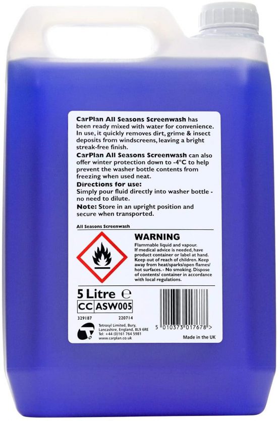 Carplan ASW055 All Seasons Ready Mixed Screen Wash 5ltr - Image 2
