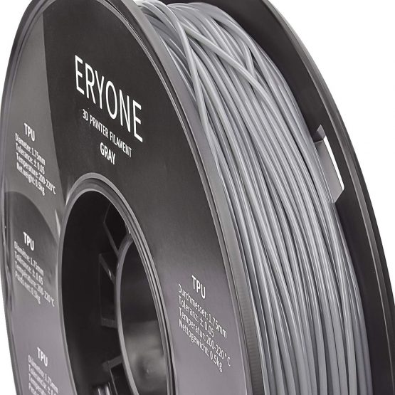 ERYONE TPU Filament 1.75mm Flexible Roll Soft 3D Printing Bundle for 3D Printer, Tolerance:±0.05mm, 0.5kg (1.1 LBS) / Spool. Grey - Image 3