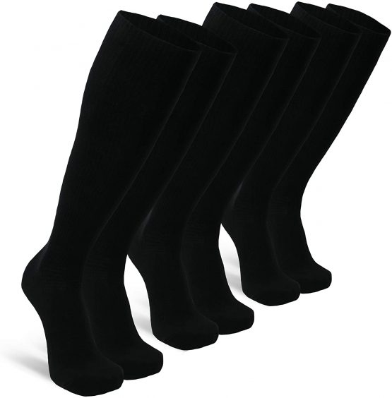 Graduated Compression Socks in Organic Cotton 3 Pack, for Men & Women, Stockings (Black, EU 35-38 // UK 3-5)