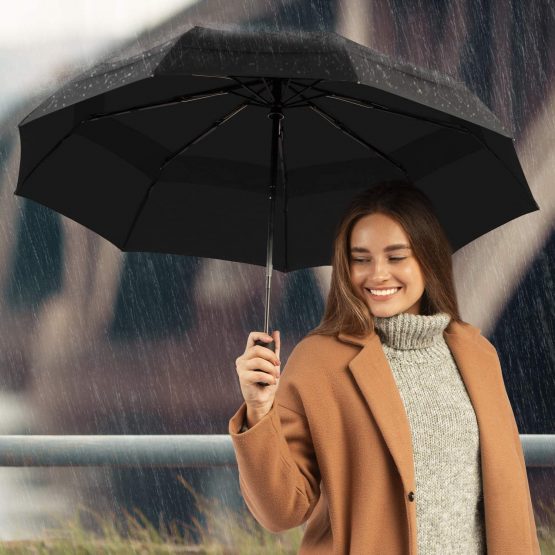 Repel Umbrella Windproof Travel Umbrella - Compact, Light, Automatic, Strong and Portable - Wind Resistant, Small Folding Backpack Umbrella for Rain - Men and Women - Image 3