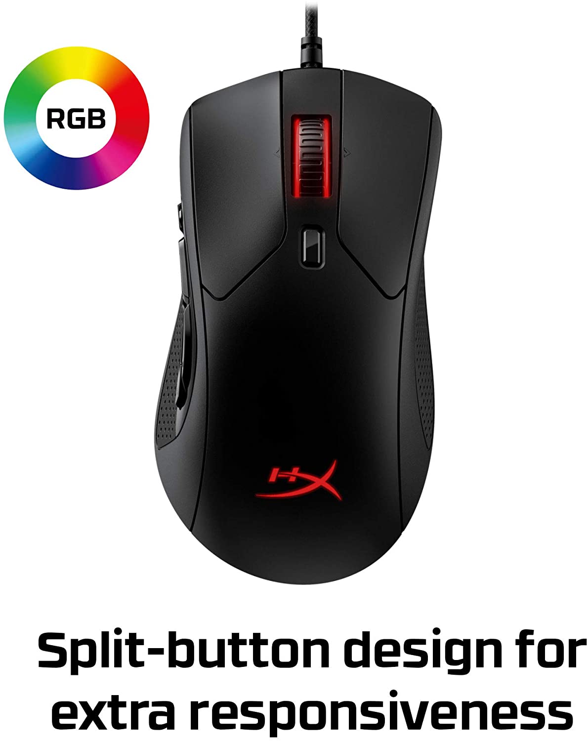 HyperX Pulsefire Raid - Ergonomic - 11-button programmable RGB Gaming Mouse, Black, Wired - Image 3