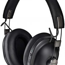 Panasonic RP-HTX90NE-K Wireless Overhead Bluetooth, Noise Cancelling Headphones with Microphone and Smart Voice Control, Retro Look and Comfortable Design Includes Detachable Cable - Black