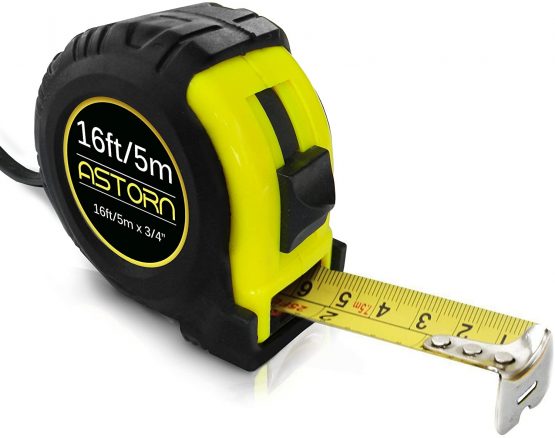 Measuring Tape for Contractors & DIY | Tape Measure (Cinta Metrica) | Metric & Inches Measuring Tape for Construction | Heavy Duty Tape Measure with Smooth Sliding Nylon Coated Ruler by Astorn