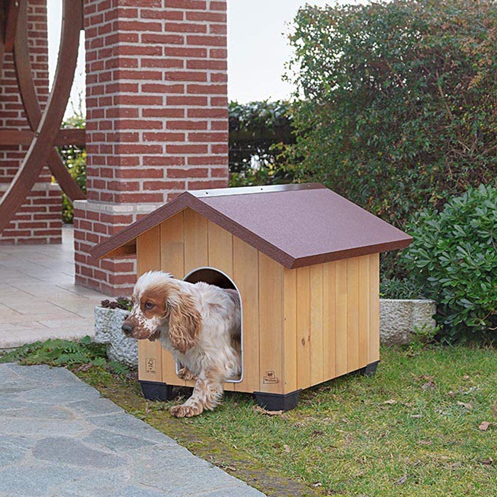 Ferplast DOMUS M FSC Wooden Dog House, Opening Roof with Lock, Waterproof & Anti-UV, Ventilation Grille - Image 3