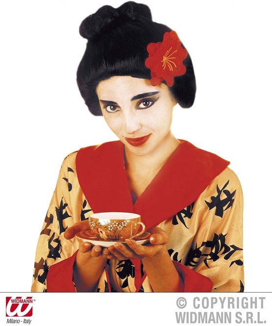 Geisha withFlower Boxed Wig for Hair Accessory Fancy Dress - Image 2