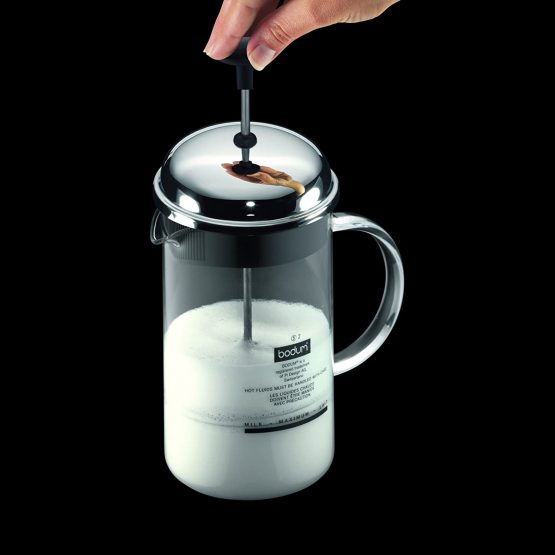 Bodum CHAMBORD Milk Frother, manual, 8 oz - Stainless Steel/Clear - Image 3