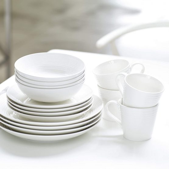 Royal Doulton Gordon Ramsay Maze GRMZWH22417, 12pc Dinnerware Set, White, Stoneware, 12-piece - Image 3