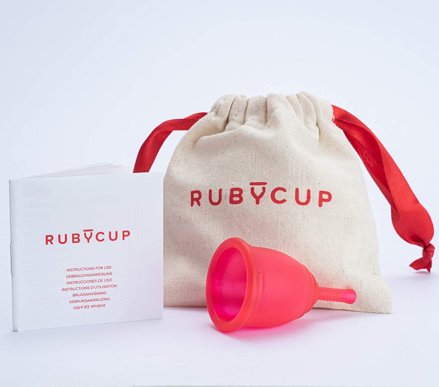 Ruby Cup, Reusable Menstrual Cup, Small (Light Flow), RED, Includes Cup Donation. Perfect for Beginners. Safe