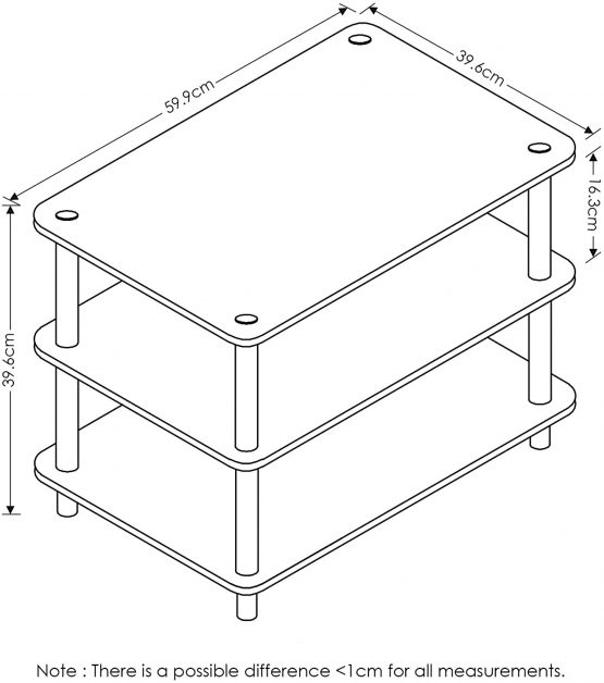 FURINNO 3-Tier No Tools Coffee Table, Wood, White/White, One Size - Image 2
