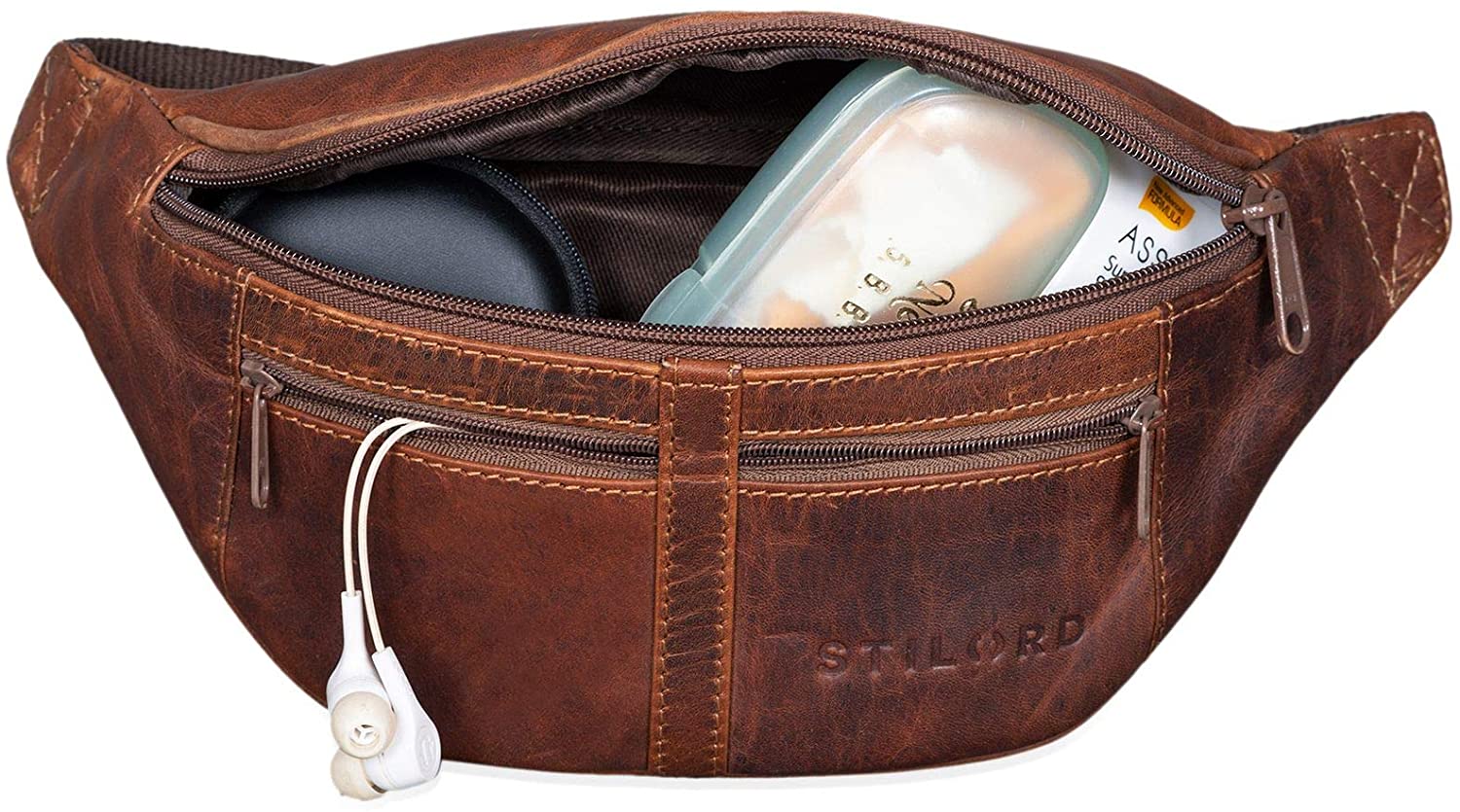 STILORD "Echo" Vintage Bum Bag Leather Pouch Fanny Pack for Men and Women 7 Inch, Genuine Leather, Vintage Design - Image 4