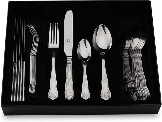 Classic Kings Pattern 24 Piece Cutlery Set, 18/0 Stainless Steel, Mirror Finish - Gift Boxed - Image 2