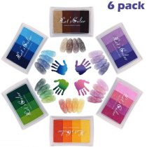 Ink Pad Stamps, DazSpirit 6Pcs 24 Color Fingerprint Ink Pad Stamps Fingerprint Drawing DIY Color Washable for Kid Imagination Rubber Stamp Scrapbooking Card Making Art Craft