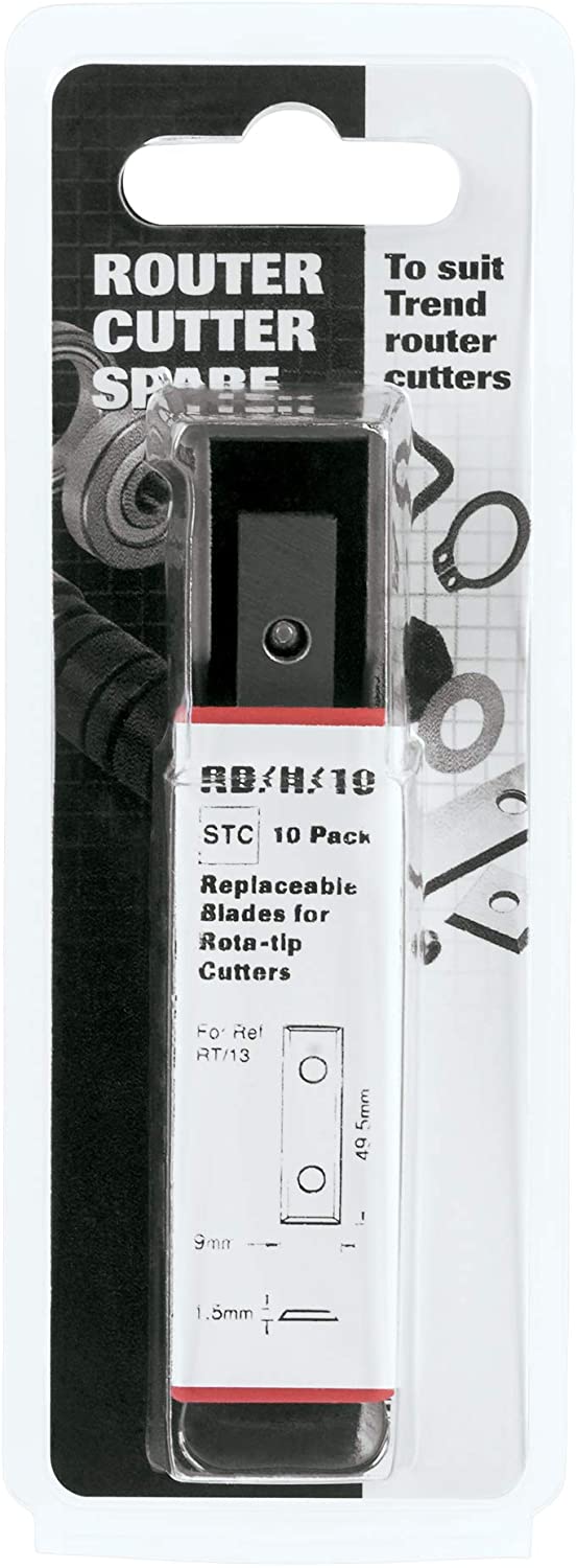 Trend Professional Rota-Tip Replacement Blades, 49.5mm Length, 9.0mm Width, 1.5mm Thickness, Pack of 10, RB/H/10 - Image 3
