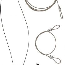 Mantona 100 cm Stainless Steel Safety Line Set - Black/Silver