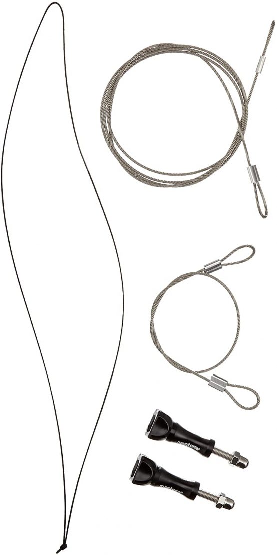Mantona 100 cm Stainless Steel Safety Line Set - Black/Silver