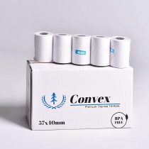 Convex (20 Rolls) 57x40mm BPA Free Thermal Credit Card Machine Receipt Rolls