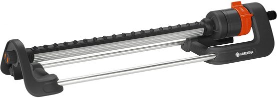 Gardena Aqua L Rectangular Sprinkler: Lawn Sprinkler for Watering Areas of 120-280 m², Range 8-16 m, Spread Maximum16 m, Built-in Metal Filter (18704-20)