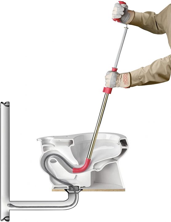 RIDGID 59787 K-3 Toilet Auger, 3-Foot Toilet Auger Snake with Bulb Head to Clear Clogged Toilets - Image 2