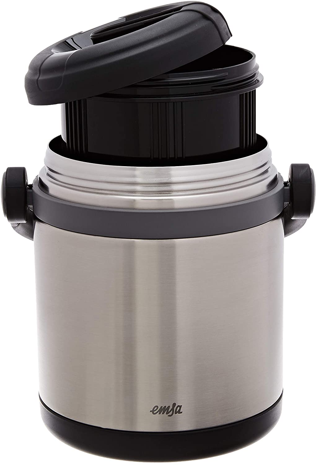 Emsa Mobility Insulated Flask for Hot and Cold Food Black/Grey, 1.2 L - Image 2