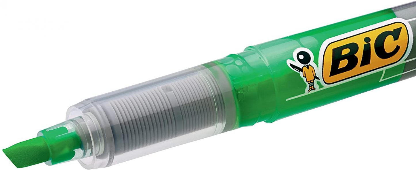 BIC Highlighters Technolight Fluorescent Green 12 Box BigaMart