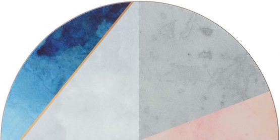 Creative Tops 5226190 'Geometric Palette' Printed Round Cork-Backed Placemats, 29 cm - Blue / Grey (Set of 4) - Image 2