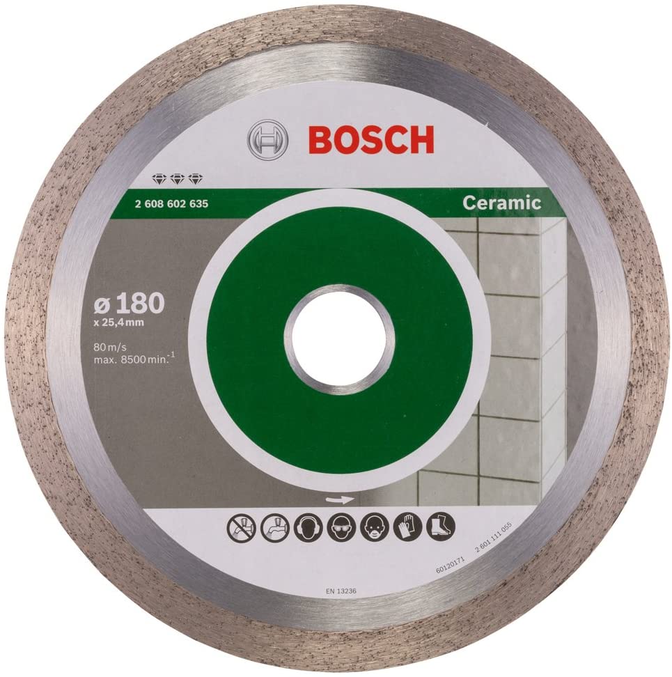 Bosch 1x PRO Ceramic Diamond Cutting Disc for Bore 25.4 and Tile Cutters (for Tiles Hard tiles, diameter 180 mm