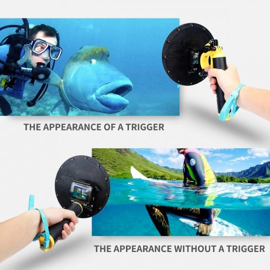 AFAITH Dome Port for GoPro, Underwater 6" GoPro Dome Port Cover Case with Waterproof Lid Case + Floating Bobber Handle + Trigger for GoPro Hero 2018 Hero 6 Hero 5 Black Hero 7 Black - Image 3