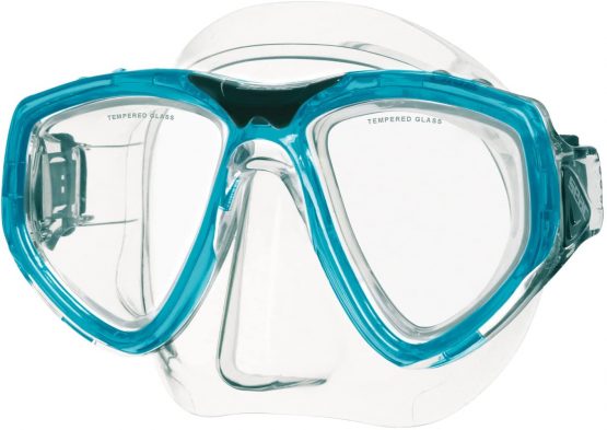 SEAC Men's One Mask Scuba, Snorkeling, Free Diving and Spearfishing with Protective Case, Prescription Options for Myopia (Nearsightedness), Blue Clear, Small